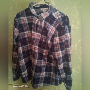 Riders by Lee Navy and Pink Plaid Teddy Jacket